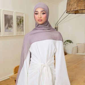 Hijab uni en modal de qualité supérieure, foulard islamique respirant en rayonne et coton, châle doux de style arabe pour femmes musulmanes avec bonnet hijab - Product Image 3