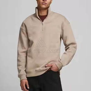 Sudadera con media cremallera personalizada al por mayor, precio económico, ropa básica ligera - Product Image 3