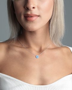 Personalized Opal <b>Initial</b> Necklace Sterling Silver Letter Pendant 14K Gold Plated Custom Name Jewelry For Women Gift - Product Image 3