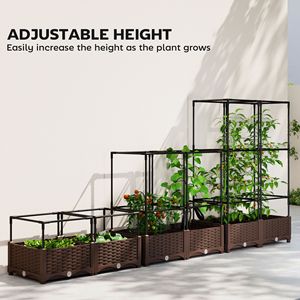 Fioriera Rialzata Classica Bianca da 118 cm con Sistema di Auto-Irrigazione, Griglia e Fori di Drenaggio - Ideale per Pomodori - Product Image 5
