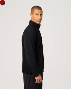 Veste polaire homme vert olive à manches longues, col montant, fermeture éclair, respirante, pour l'automne, en polaire polaire - Product Image 5
