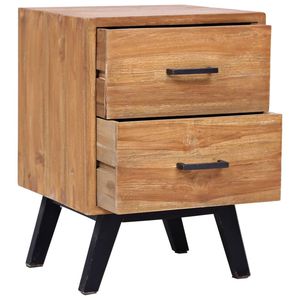 ตู้ข้างเตียงไม้สักแข็ง15.7 \ "x13.8" x21.7 "โต๊ะข้างเตียงหรูหรา - Product Image 3