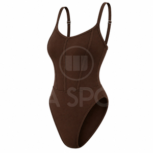Maillot de bain une pièce pour femme avec soutien-gorge intégré, coupe haute, séchage rapide, respirant, tissu extensible écologique, approvisionnement direct usine - Product Image 4