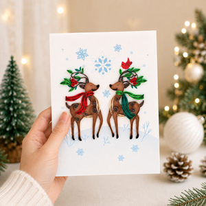 Tarjeta de Felicitación 3D Hecha a Mano de Lujo con Diseño de Reno Navideño, Tarjeta de Regalo de Papel Hecha a Mano al por Mayor, Fabricante de Tarjetas de Felicitación - Product Image 4
