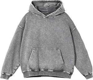 Sudadera con Capucha Extra Grande para Hombre, Lavado Ácido, 450 GSM, Hecha a Medida, Estilo Urbano, Suave, Cómoda y Duradera - Product Image 5