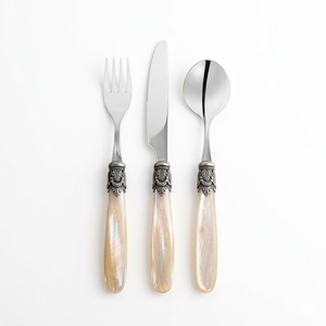 Antique English Silver Plated Finish Cutlery Set With Luminous Mother Of Pearl <b>Handles</b> Knife & Fork Flatware Tableware Home Use - Product Image 4