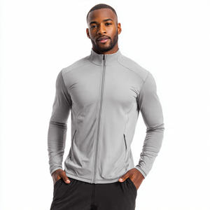 Chaquetas de Entrenamiento de Yoga para Hombre, Cuello Alto, Logotipo Frontal, Resistentes al Viento, Transpirables, Ropa Deportiva para Gimnasio, Chaqueta con Cierre - Product Image 2