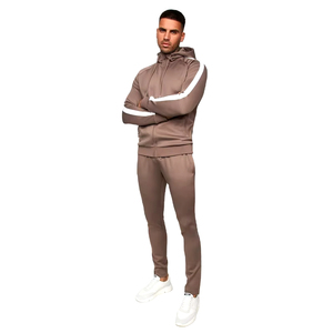 ชุดวอร์มมีฮู้ดสีน้ำตาลสำหรับผู้ชาย แขนยาว สวมใส่สบาย มีกระเป๋าข้าง ซิปผ่าหน้า ทรงปกติ สไตล์ฤดูใบไม้ร่วง - Product Image 1