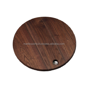 Tabla de Cortar de Madera Maciza de Primera Calidad, Diseño Moderno y Lujoso, Ecológica, con Mango de Acero Inoxidable, Grande, Natural, para Cocina - Product Image 3