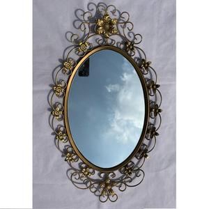 Miroir mural d'intérieur design, motif feuille, décoration classique et moderne, plusieurs finitions disponibles. - Product Image 1