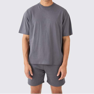Conjuntos de Shorts Casuales de Algodón para Hombre, Verano, Transpirables, Camiseta de Manga Corta y Pantalones Cortos Deportivos de 2 Piezas, Conjuntos Cortos de Verano para Hombre - Product Image 3