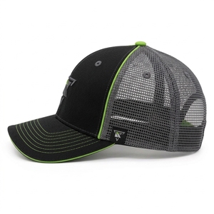 Casquette de camionneur personnalisée avec dos en maille, panneau avant en tissu coton, fermeture à pression réglable, légère, respirante, pour activités de plein air, OEM - Product Image 3