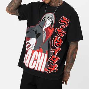 Camiseta Casual de Verano para Hombre, Estilo Vintage, con Estampado de Anime Itachi Uchiha, Tejido de Poliéster/Algodón, Lavado, Corte Holgado, Manga Corta - Product Image 5