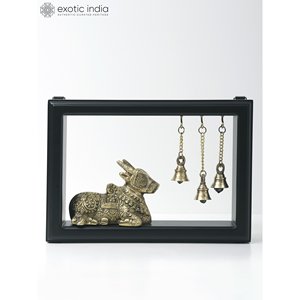 ที่แขวนผนังทำจากไม้และทองเหลืองนานดิขนาด12.8นิ้วที่หรูหราพร้อมระฆังสำหรับตกแต่งบ้าน - Product Image 1