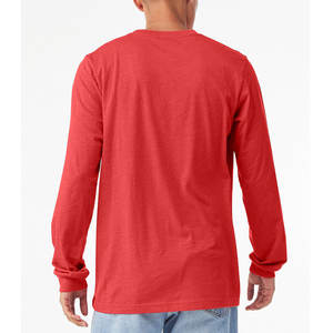 Wholesale 100% Cotton Knitted Oversized Neck <b>Men's</b> T-<b>Shirts</b> Long Sleeve Regular Fit Custom <b>Silk</b> Screen Printed Breathable - Product Image 3