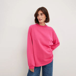 Sudadera Rosa Extra Grande para Mujer, 100% Algodón, Cuello Redondo, para la Escuela, Eventos Universitarios, Logotipo Personalizado, Suministro al por Mayor, Sudadera para Mujer - Product Image 1