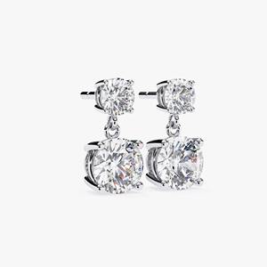Boucles d'oreilles pendantes en diamant de laboratoire rond de 1,20 ct, or jaune 14 carats, élégantes, style bohème, pour mariage, fête, cadeau pour femme - Product Image 4