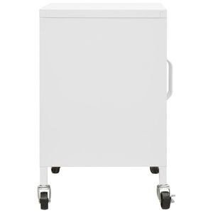 Armoire de rangement moyenne en acier blanc avec roulettes verrouillables pour salon - Product Image 4