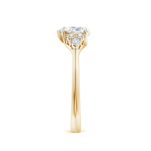 Anillo de Compromiso y Boda con Diamante Cultivado en Laboratorio con Corte de Pera, Certificado por IGI, Piedras Laterales Marquise, Oro de 10K, 14K, 18K, Plata 925, 935, Lujoso - Product Image 3