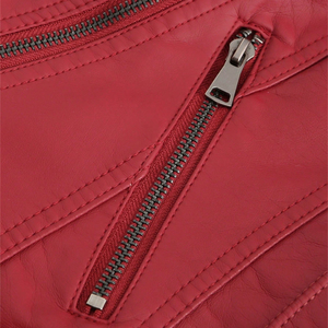 Chaqueta de Motociclista para Mujer, Corte Ajustado, Color Rojo, PU, Invierno, Impermeable, Transpirable, Reversible, Secado Rápido, Detalle de Cordones, Forro de Nailon, 2026 - Product Image 5