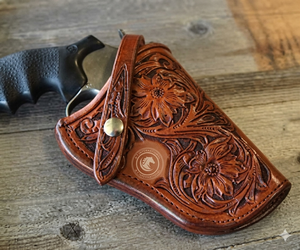 Ceinture en cuir de style western rustique avec deux pochettes latérales, sangle de taille réglable, ensemble d'équipement de transport pour l'équitation en extérieur. - Product Image 1