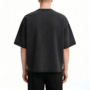 Camiseta Negra Extra Grande con Estampado de Letras Personalizado, Estilo Urbano para Hombre, Manga Corta, Cuello Redondo, 100% Algodón Jersey, Transpirable - Product Image 3