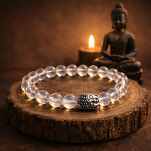 High Quality Clear Quartz Beads Buddha <b>Bracelet</b> Romantic Gift Fashion Charm Jewelry for Men Women Energy Meditation - Product Image 3