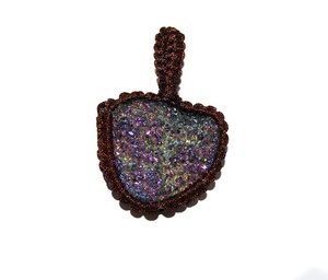 Pendentif en Titane Naturel avec Pierre Précieuse Druzy Memoria Jewels, Modèle 3029, Certifié GIA, Forme Triangulaire Tendance pour Femme - Product Image 5