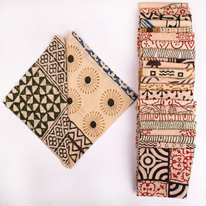 Venta al por mayor de accesorios para el cabello vintage hechos a mano de lujo, ecológicos, de algodón Bagru, juego de bandanas naturales, promocionales para viajes de verano - Product Image 5