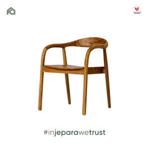 Premium Indonesian Teak <b>Wood</b> <b>Armchair</b> Contemporary Curved Wooden Dining Chair for Hotel Restaurant Resort - Product Image 4