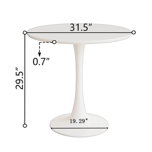 Table à manger ronde blanche de style E du milieu du siècle de 31,5 po avec plateau en MDF et base sur piédestal pour 2 à 4 personnes, cuisine, salle à manger - Product Image 2