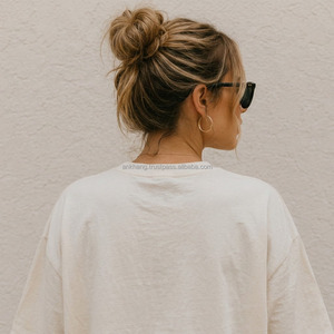 T-shirt imprimé pour femme, col rond, manches courtes, 100% coton, coupe ample, motif vague 'Take It Easy', idéal printemps-été - Product Image 4