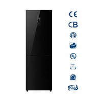 318L Nieuwe Design Moderne Dubbele Deur Koelkast Vriezer 318L Tweedeurs Koelkast met Zwart Glas Design voor Thuisgebruik in de Keuken