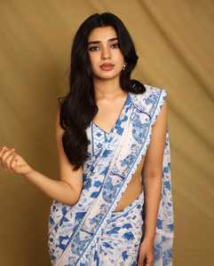 Sari de Georgette de Diseño Moderno para Mujer, Estilo Bollywood Indio, Blusa Étnica Cómoda y Elegante, Estampado Digital, Secado Rápido para Verano - Product Image 4