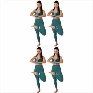 Conjuntos de yoga para mujer, ropa deportiva para correr, fitness y entrenamientos en casa, leggings de yoga de alta elasticidad y conjuntos de top corto a juego. - Product Image 6