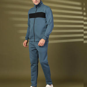 Ensemble de survêtement personnalisé pour hommes, design décontracté, en molleton, pour l'entraînement, grandes tailles, avec fermeture éclair et pantalon de jogging - Product Image 2
