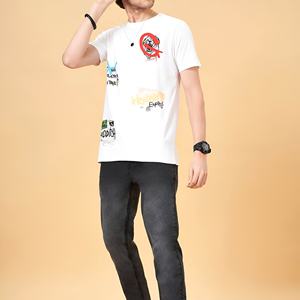 T-shirt graphique graffiti pour homme, streetwear décontracté, tee-shirt en coton imprimé, manches courtes, mode urbaine, tendance estivale, haut pour homme - Product Image 5