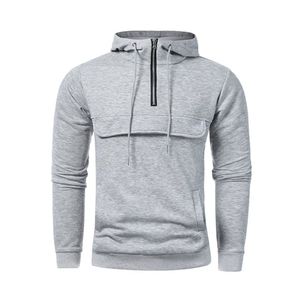 Sweat-shirt à capuche noir zippé, coupe ajustée, en polyester tricoté, décontracté, pour l'automne, avec poche avant - Product Image 6