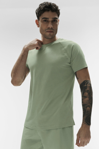 เสื้อยืดคอกลมแขนสั้นผ้าฝ้ายสีพื้นสำหรับผู้ชายขายส่ง เหมาะสำหรับใส่ในชีวิตประจำวัน - Product Image 5