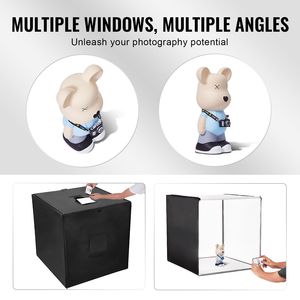 Kit Professionale per Studio Fotografico 32''x32'' con 210 Luci LED 5600K, 5 Sfondi, Adattatore di Alimentazione Incluso, Tenda con Copertura Morbida 60W - Product Image 3