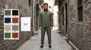 Conjunto Deportivo Unisex con Capucha Color Verde Oliva, Manga Larga, Color Sólido, Resistente al Viento, Reflectante, Ligero, Corte Holgado para Verano - Product Image 6