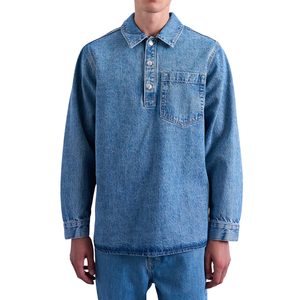 เสื้อเชิ้ตผู้ชายผ้าเดนิม สวมใส่สบาย ระบายอากาศได้ดี ไม่หดตัว ขายส่ง ปรับแต่งได้ ผ้าฝ้าย - Product Image 1