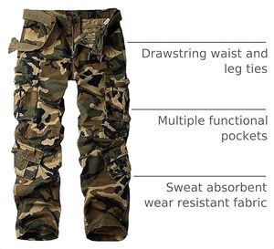 Men's Camouflage <b>Cargo</b> <b>Work</b> <b>Pants</b> Cotton Breathable With Multiple Pockets - Product Image 3