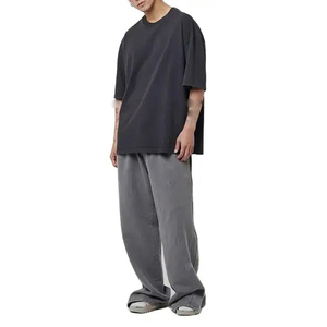 Men's Customize Cotton Sweatpants Elastic Waist <b>Drawstring</b> Casual Loose Fit Streetwear Joggers Autumn Wear with Logo - Product Image 3