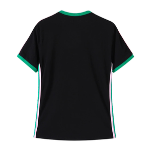 เสื้อเชิ้ตแขนสั้นคอกลมลำลองสำหรับผู้หญิง รุ่นพรีเมียม ลายนูน ดีไซน์รักษ์โลก ประดับเพชร สีดำ สไตล์กรีก - Product Image 3