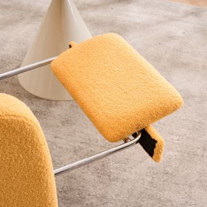Fauteuil à bascule LY 5104 avec accent jaune, dossier haut, pieds en bois de caoutchouc, 26,77D x 38,36L x 39H pour chambre et salon - Product Image 5