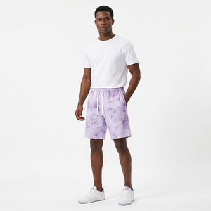 Shorts Morados Tie Dye para Hombre, Cintura Elástica, Casuales, Transpirables, Traje de Baño Corto, Tejido de Poliéster - Product Image 5