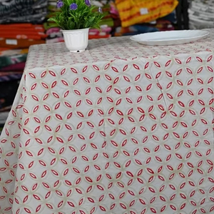 Mantel de Algodón con Estampado Artesanal, Moderno y Ecológico, Hecho a Mano en India, con Diseño Floral, Decoración para el Hogar y la Comedor, de Rajasthan - Product Image 1