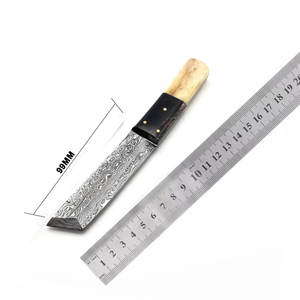 มีดล่าสัตว์เหล็กดามัสกัสระดับมืออาชีพ พร้อมด้ามจับที่สะดวกสบายและลวดลายใบมีดที่ละเอียด สำหรับอุปกรณ์กลางแจ้ง - Product Image 1