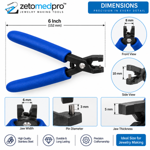 Petites pinces à bouclage en fil d'acier, outil de précision pour la fabrication de bijoux, bricolage, acier inoxydable, 6 pouces, ZetomedPro - Product Image 3